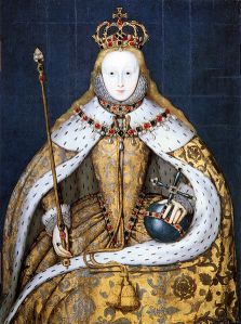 Elizabeth I pictured with her Cup-A-Soup pot and stirrer